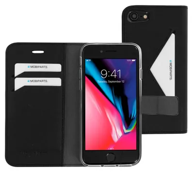 Produktbild von Mobiparts Classic Wallet iPhone 8 Hülle Klapphülle Geldbörse - Schwarz
