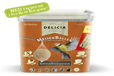 Produktbild von Delicia Meisenballen Vogelfutter Gartenvögel Meisenknödel Winterfutter 30 Stück