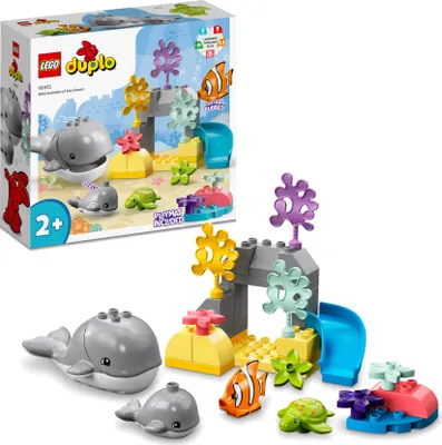 Produktbild von LEGO 10972 DUPLO Wilde Tiere des Ozeans, Lernspielzeug ab 2 Jahre,  Spielzeug-Set für Kleinkinder mit Meerestieren und Spielmatte