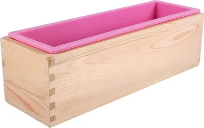 Produktbild von Rechteck Silikon Liner Seifenform Holzbox DIY Making Tool Backen Kuchen Brot Toast Form