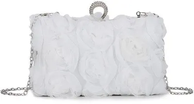 Productafbeelding van Solidchoice - Elegante Bloemen Clutch met Afneembare Ketting voor Feestelijkheden