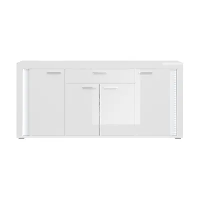 Zdjęcie produktu dla Skylight kreedns 4 drzwi, 1 szuflada ze światłem wysoki połysk biały,szkło szary,biały.
