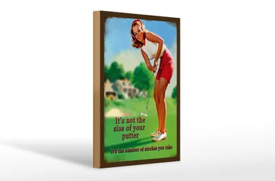 Produktbild von Holzschild Pinup 20x30cm Golf it´s not size of your putter