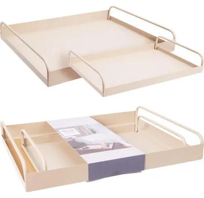Produktbild von Home & Styling Spielzeug Tablett Set Metall Sandfarbe 2-teilig