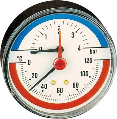 Zdjęcie produktu dla Thermomanometer 1/2" Anschluss Mit Tauchhülse 0-4 bar