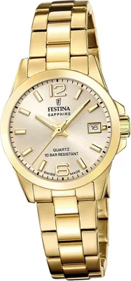 Produktbild von Festina Damenuhr Swiss Made Armbanduhr Edelstahl gold D2UF20050/2