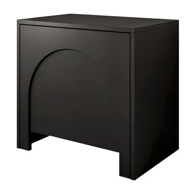 Produktbild von Nachttisch ARIADNA Schwarz 54x51x35 cm (BxHxT) mit klappbarer Front, Fräsungen, grifflos Push-to-Open