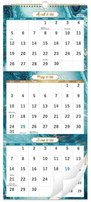 Immagine prodotto di Calendario da parete 2024-2025, visualizzazione trimestrale, dimensioni 28 x 66 cm, ideale per ufficio e casa
