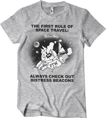 Produktbild von Rick And Morty - Distressed Beacons T-Shirt - X-Large - HeatherGrey