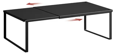 Ausziehbares Gewürzregal, Metall, schwarz, 30-45 cm breit