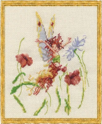Produktbild von Nimue Kreuzstich Set "Mohnfee", Zählmuster, 33K, 11x15cm