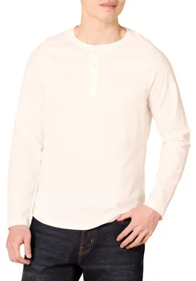 Obrázok produktu pre A. Pánske dlhý rukáv, tričko typu Henley zo 100% bavlny, biela farba, veľkosť XL-XXL