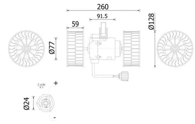 Produktbild von MAHLE AB 324 000S Gebläsemotor Innenraumgebläse für SCANIA 4 - series