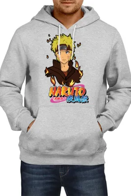 Obrázek produktu pro Pánská Mikina S Kapucí Japan Manga Comics Anime Naruto Uzumaki 02 Var-032 Naruto Uzumaki, Man L / Vřesově šedá
