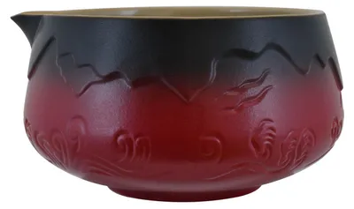 Produktbild von Cebador - Matcha Schale Mountain Rot 450ml - Keramik Matchawan Mit Ausguss - Traditionelle Form Für Chasen - Japanisches Design
