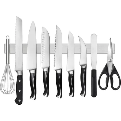 Produktbild von Doppelseitiger Magnet Messerständer zur Wandmontage,Magnetleiste für Messer Edelstahl 304, 45 cm,Messerleiste Küche
