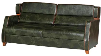 Produktbild von Wohnzimmer 2-Sitzer Sofa Leder Luxus Holz Modernes Design Zweisitzer
