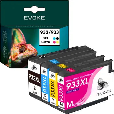 Image de 4x cartouches d'impression Cartouche d'encre pour HP 932 933 | Jeu noir + couleur | Remplacement pour OFFICEJET 7110 7610 7612 7510