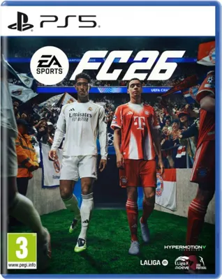 Cover art for a video game, showing two soccer players walking onto a field.