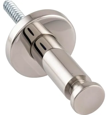 Produktbild von Marchesi Handlaufhalter Handlaufstütze Handlaufträger zum Klemmen, Stockschraube M10 x 70 mm, Aluminium poliert, Rosette ø 51 mm, Wandabstand 62 mm