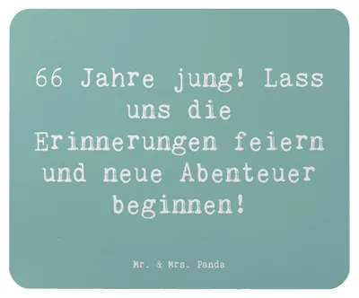 Produktbild von Mr. & Mrs. Panda Mouse Pad Spruch 66. Geburtstag Feiern - Meeresbrise - Geschenk, handgefertigte Geschenke, Alles gut zum, Happy Birthday, Alter, Mauspad, Jubiläum