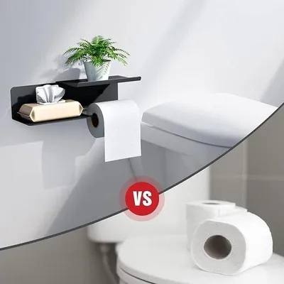 Immagine prodotto di Portarotolo Nestly con ripiano, 30 cm, nero