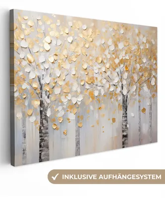 Produktbild von MuchoWow® - Leinwandbilder - Bäume - Aquarell - Kunst - Natur, Wandbild, Wanddeko Bilder Wohnzimmer, 40x30 cm