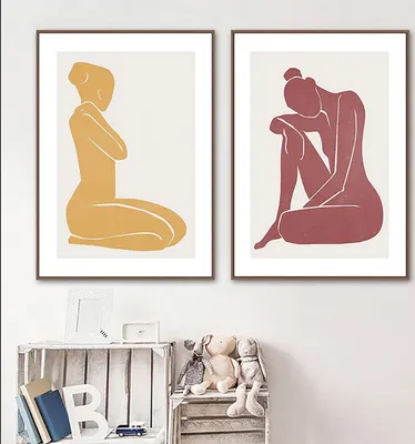 Produktbild von TPFLiving Kunstdruck LW-1725 (OHNE RAHMEN) Poster - Leinwand - Wandbild - Hochauflösender Giclée-Druck, langlebig und hochwertig - Abstrakte Frauenkörper -  - Größe: 21x30cm