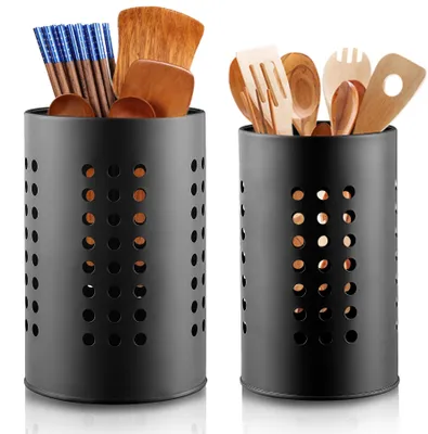 Besteckset aus Edelstahl, 2 Stück, 16,5 x 10 cm und 18 x 12 cm, schwarz