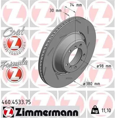 Produktbild von ZIMMERMANN Bremsscheibe Hinten Rechts für PORSCHE PANAMERA (971) 380mm 460.4533.75