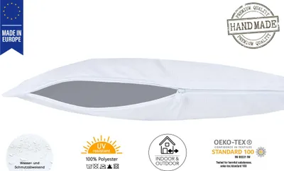 Produktbild von JACK 2er Set 60x60cm Outdoor Kissenhülle Bezug Kissen Hülle Lounge Garten Einfarbig, Farbe:Weiß