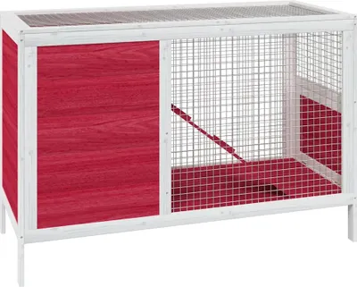 Obrázok produktu pre vidaXL Králikáreň červená 103x44x69,5 cm Masívne borovicové drevo