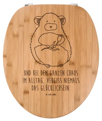 Produktbild von Mr. & Mrs. Panda Klodeckel Chinchilla Blume - Transparent - Geschenk, Chaos, WC Deckel, Toilettendeckel, Chinchillas, Sitz, WC-Brille, Büro, Holz, Liebeskummer, Brille