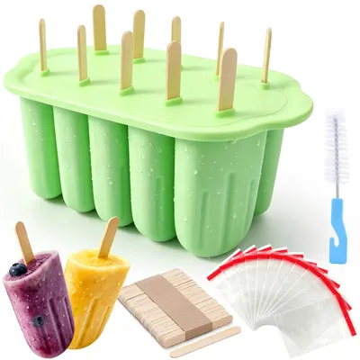Produktbild von Silikonform für Eiswürfel mit 10 Fächern und Zubehör