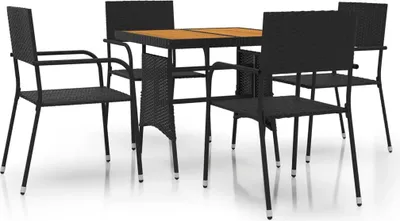 Obrázek produktu pro vidaXL 5dílný zahradní jídelní set Poly ratan Black