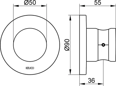 Produktbild von KEUCO Keuco Wandbrausehalter IXMO Rosette rund schwarzchrom gebürstet
