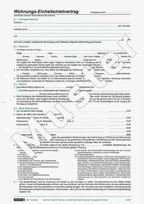 Produktbild von Mietvertrag Einheitsmietvertrag A4 4 Seiten Packung mit 25 Stück