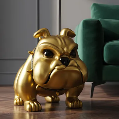 Produktbild von riess-ambiente Deko-Figur BULLDOG 70cm gold Polyresin ausgefallene Hunde-Skulptur