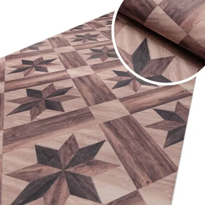 Produktbild von Küchenläufer Flurteppich Läufer Küche Textil TAREK Braun Damier Karo Robust Breite 52cm Länge 140cm