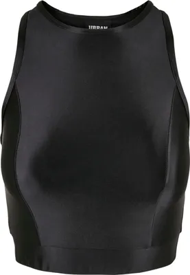 Produktbild von Urban Classics Ladies - Cropped Shiny Tank Top schwarz - XS