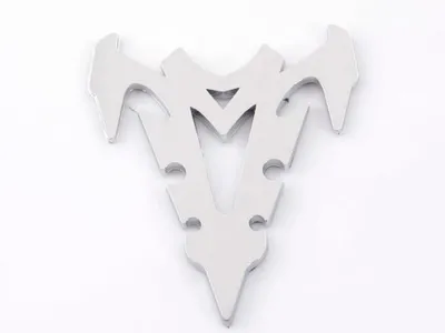 Produktbild von Aufkleber Chrom 3D Car Logo Motiv Shogun III 70x82 mm chrom
