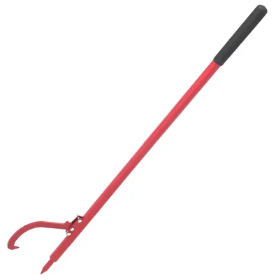 Produktbild von Stammwender - Holzwendehaken - Kohlenstoffstahl - Verstellbarer Haken - Ergonomischer Gummigriff - Tragbar - Rot