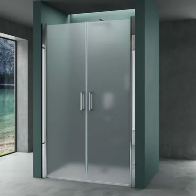 Produktbild von Mai & Mai Duschtür Nischentür dusche Duschabtrennung Duschkabine Schwingtür 180° Doppeltür 6mm ESG Nano-Beschichtung Vollsatiniert mit Hebe- und Senkmechanismus 115x195cm Ter24VS