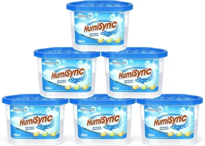 Obrázok produktu pre Odsávače vlhkosti, absorbéry vlhkosti s objemom 500 ml, balenie obsahuje 6 kusov, ktoré účinne odstraňujú prebytočnú vlhkosť z kúpeľne, skrine alebo kuchyne