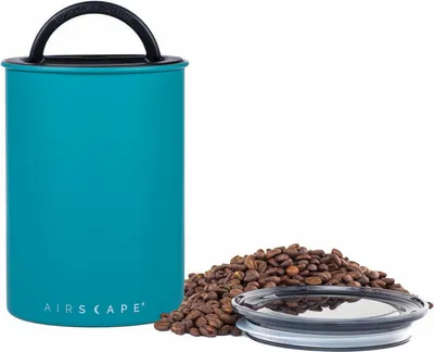 Produktbild von Airscape® Kaffeedose Aromabehälter luftdicht vakuum 500g Bauwollbeutel türkis