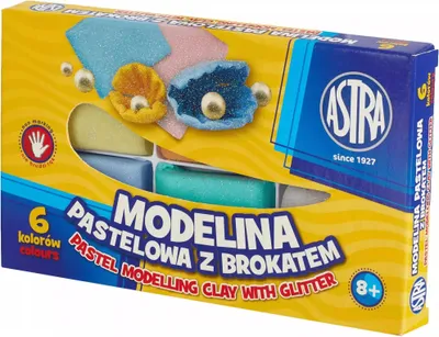 Immagine prodotto di Argilla da modellare glitterata pastello 6 colori Astra