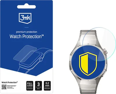 Zdjęcie produktu dla Szkło hybrydowe do Huawei Watch GT6 Pro 46mm, 3mk Watch Protection, 3 sztuki