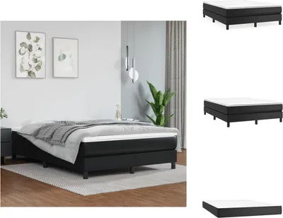 Immagine prodotto di vidaXL Letto a molle con materasso nero 140x190 cm in Pelle finta - Letti e strutture letto