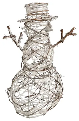 Produktbild von FEERIC LIGHTS & CHRISTMAS Rattan Schneemann - H 40 cm