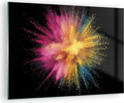 Produktbild von Bilder auf glas - Einteilig - Bunt Staub Explosion - 70x50cm - Glasbilder - Wandbilder - Bilder - zum Aufhängen bereit - Wanddekoration aus Glas - Glas Bilder - Wandbild auf Glas - GAA70x50-4529